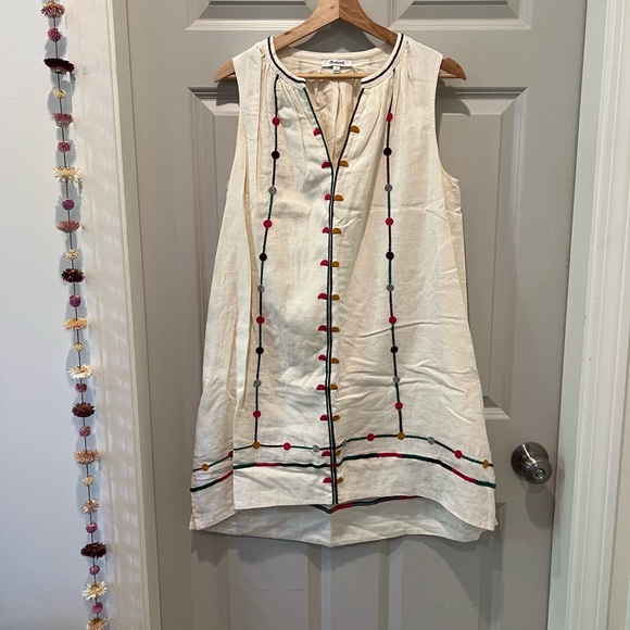 Madewell Dresses & Skirts - Madewell Cream Dress with Colorful Embroidery